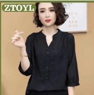  Ztoyl Women's Black V-Neck Long S...