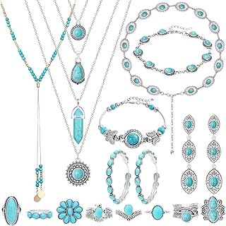 NEWITIN 20 Pieces Silver Bohemian Jewelry S...